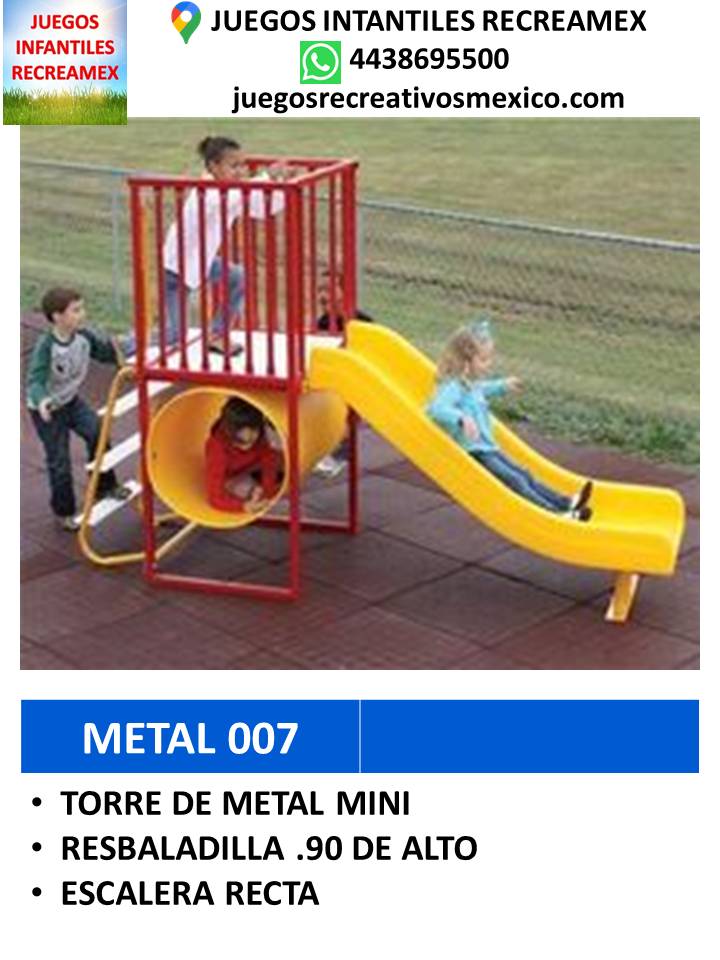 modulo de metal con columpio, resbaladillas ideal para parques